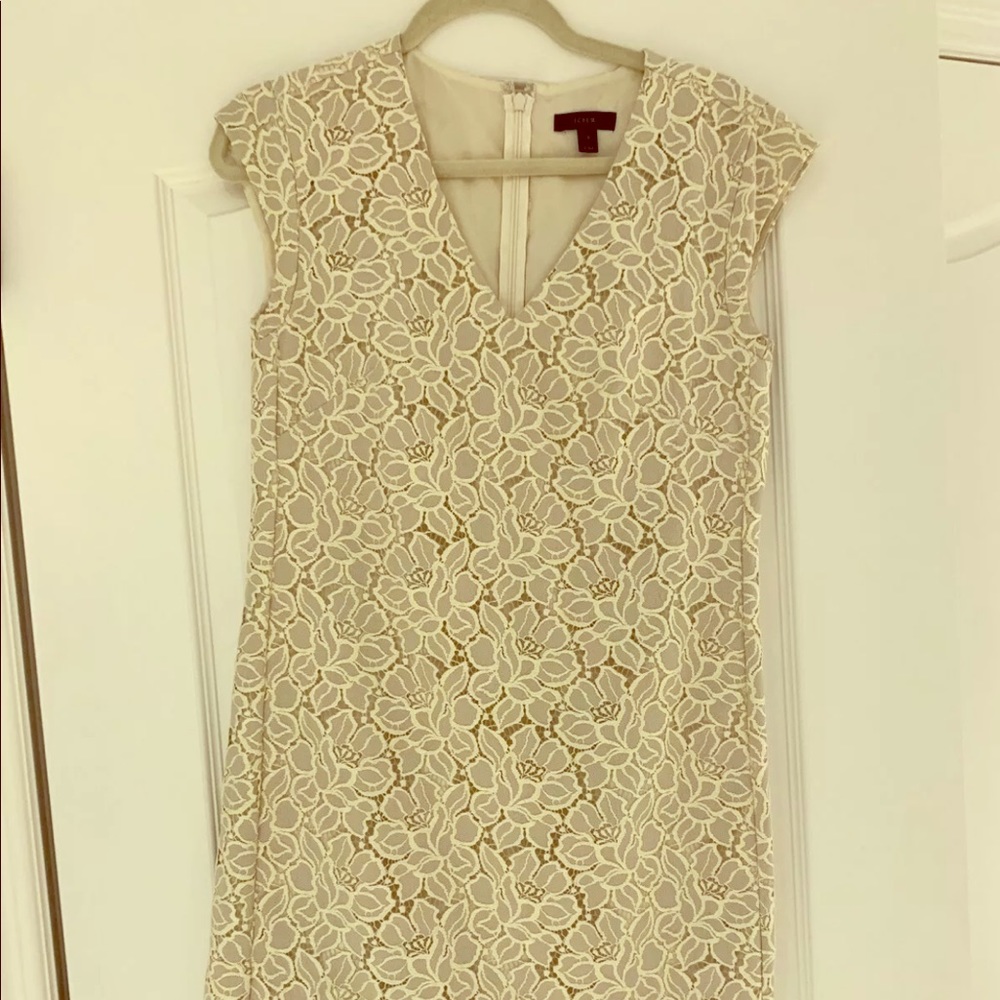 Jcrew cream lace dress